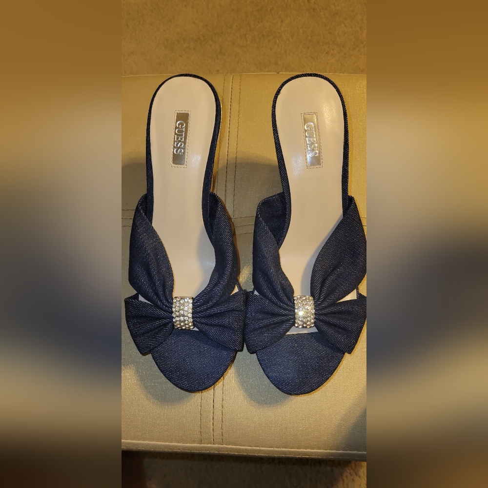 Guess Denim Slides Sz 8